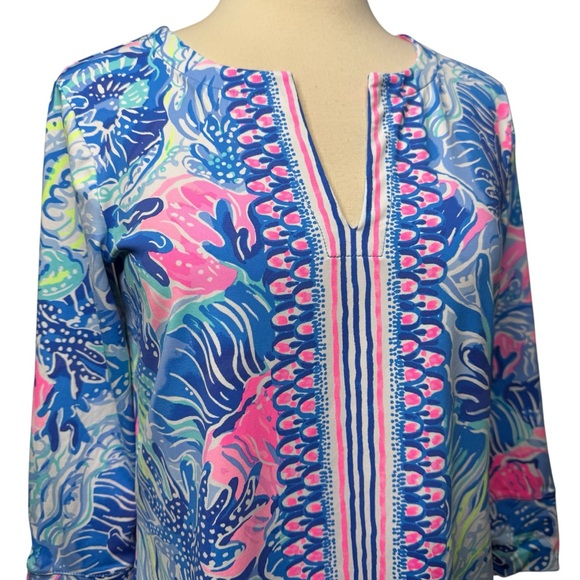 Lilly Pulitzer UPF 50+ Nadine Dress Chilly Lilly Saltwater Blue M - Picture 5 of 13